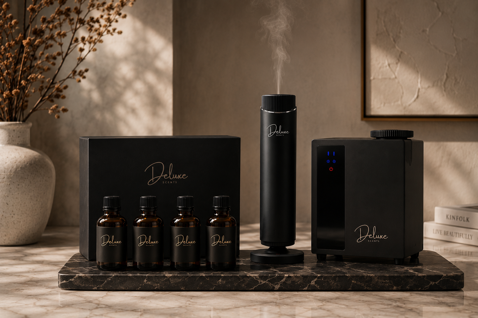 Luxury home fragrance styling by Deluxe Scent