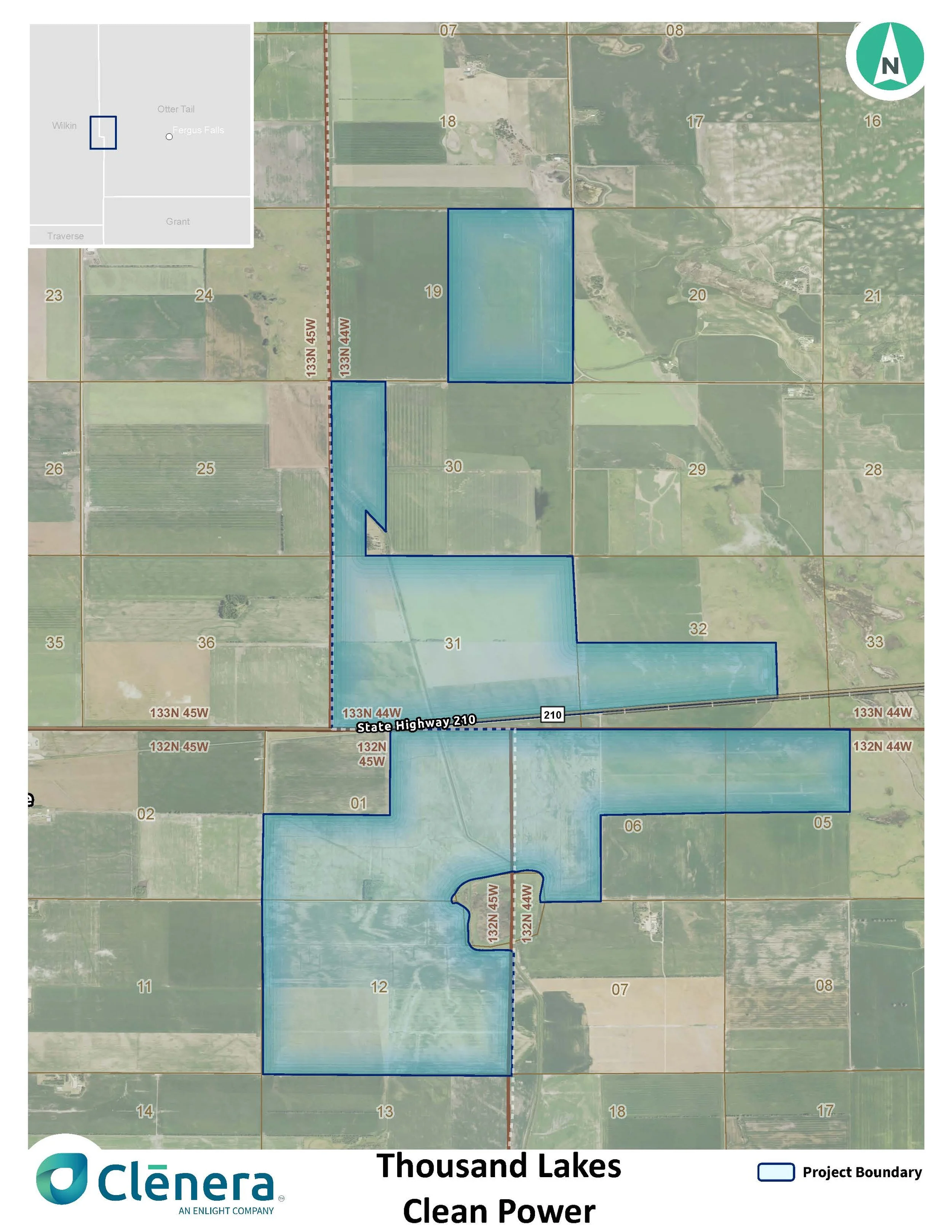 Site map of the Thousand Lakes 1 and 2 projects