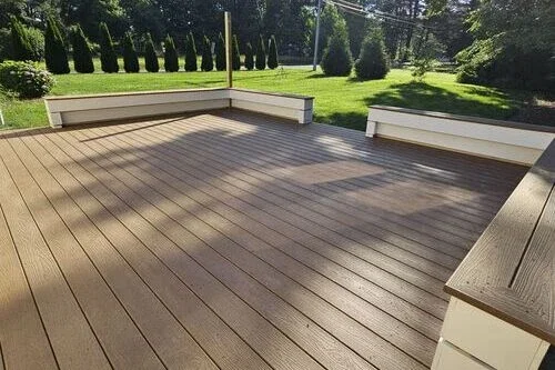 New composite deck with built-in benches. Milton, Delaware