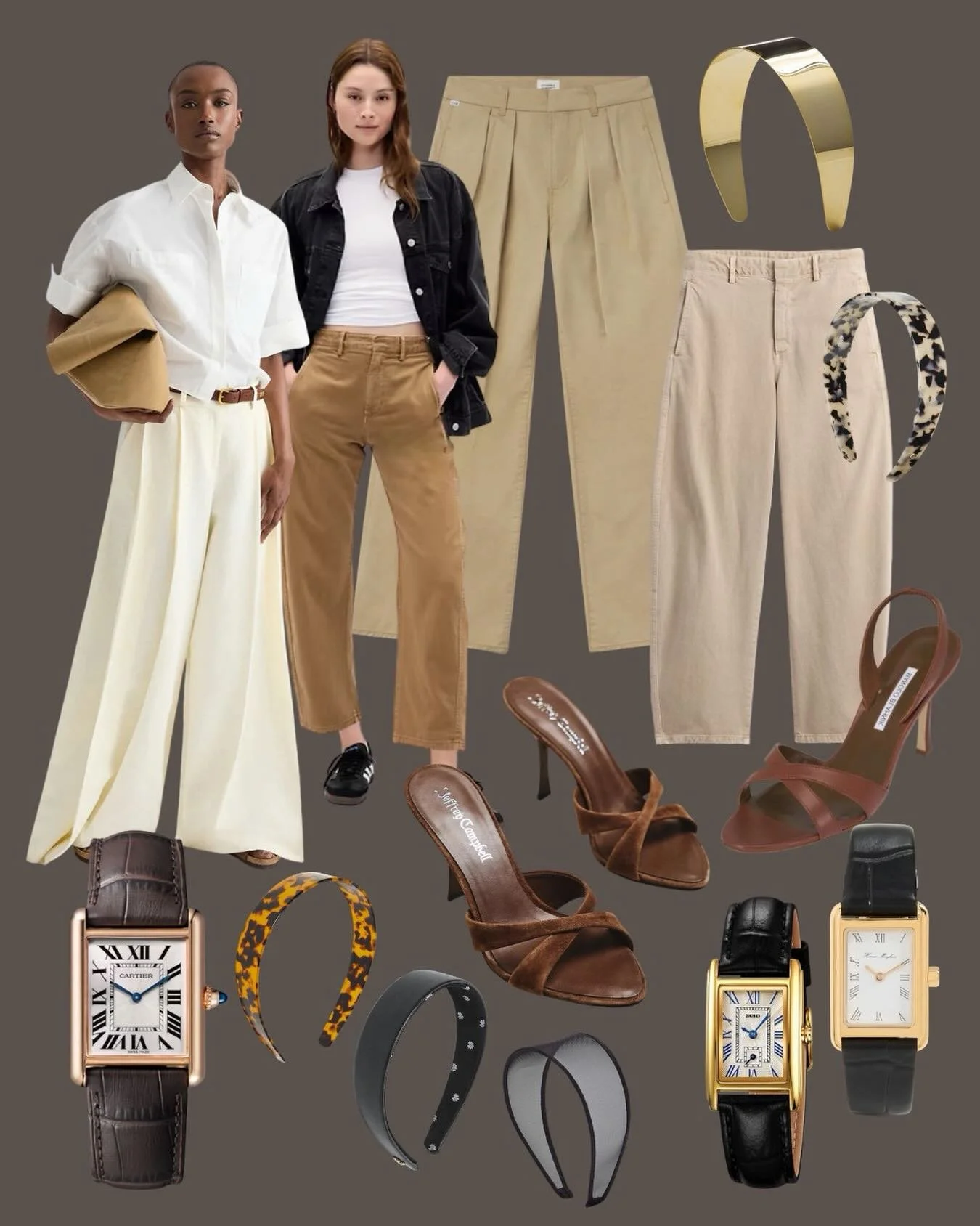 This Thrifty Thursday is inspired by one of my most favorite fashion icons, Carolyn Bessette Kennedy. As much as I love bows, bling and pink everything, I also love the minimalism CBK pulled off so flawlessly. A luxe watch, a slick headband, khakis, 