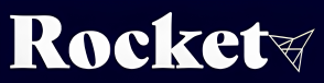 The word 'Rocket' with a stylized rocket icon to the right.