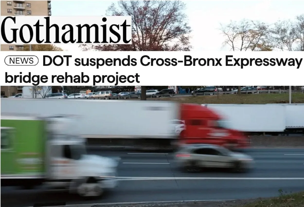 Gothamist: NYCDOT suspends Cross-Bronx Expressway bridge rehab project