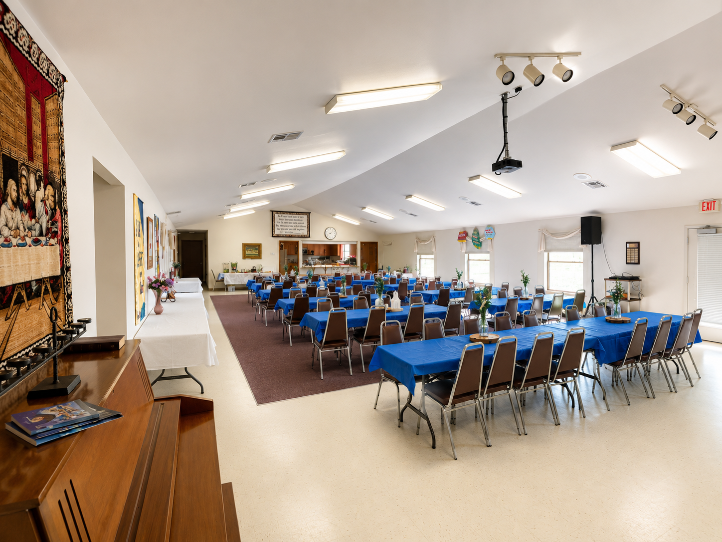 Bethlehem Lutheran Church fellowship hall, Lund, Texas — available for congregation meals, community events, and gatherings.