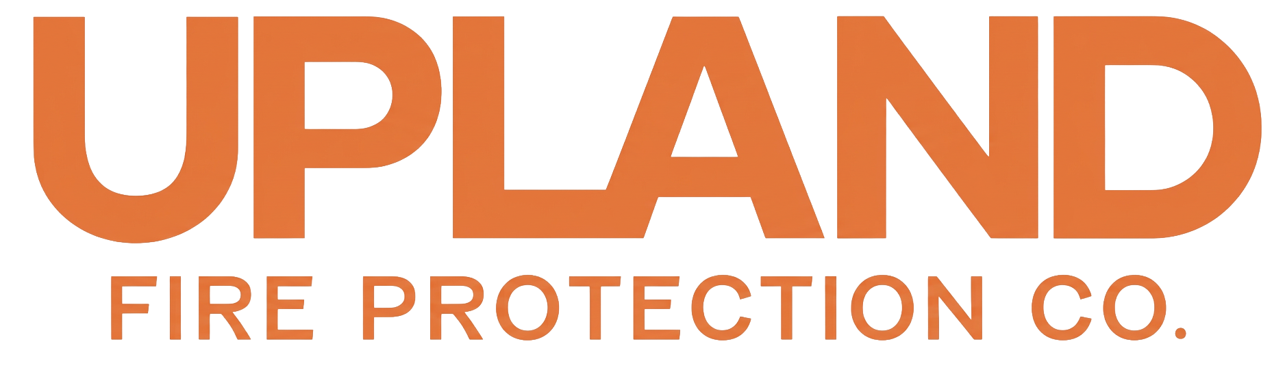 Logo with the text "Upland Fire Protection Co." in bold orange letters.