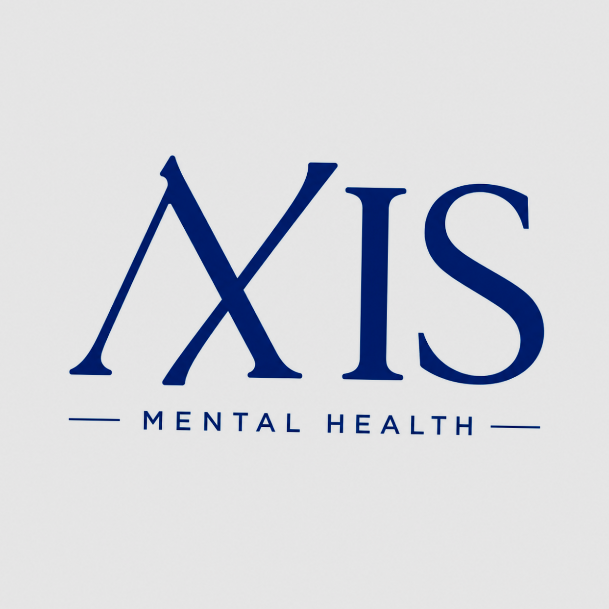 Logo for NAMI Mental Health featuring large blue letters and a blue line separator.