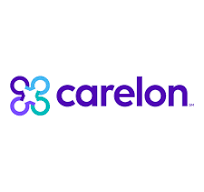 Carelon logo with a purple and teal interconnected symbol and the word 'carelon' in purple text