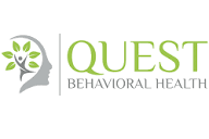 Logo for Quest Behavioral Health with a stylized tree and leaf design