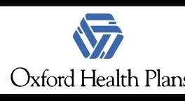Oxford Health Plans logo with blue geometric emblem