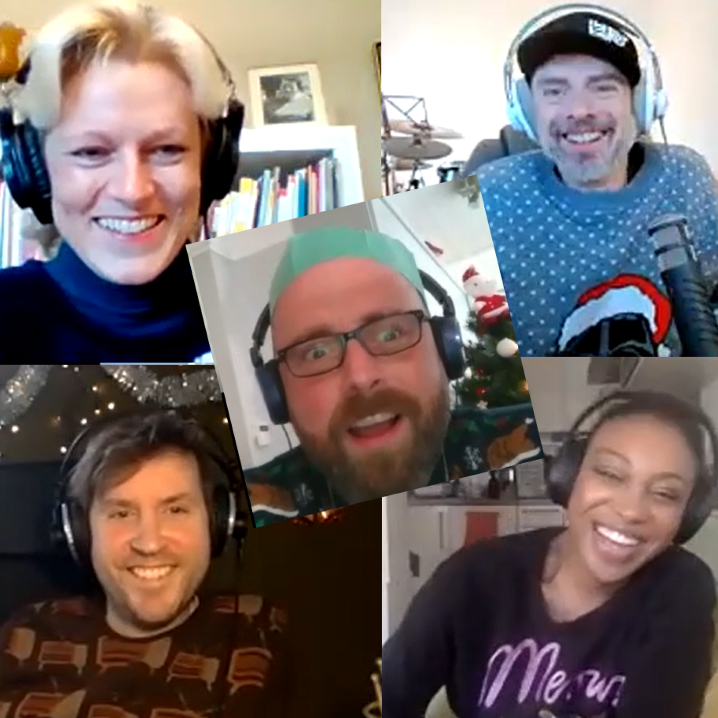 Chris Newstead hosting a WJJ Podcast Christmas special, joined by soprano Lotti Newstead, YouTuber Jim Newstead, and two saxophonist special guests Ben Castle and Camilla George.