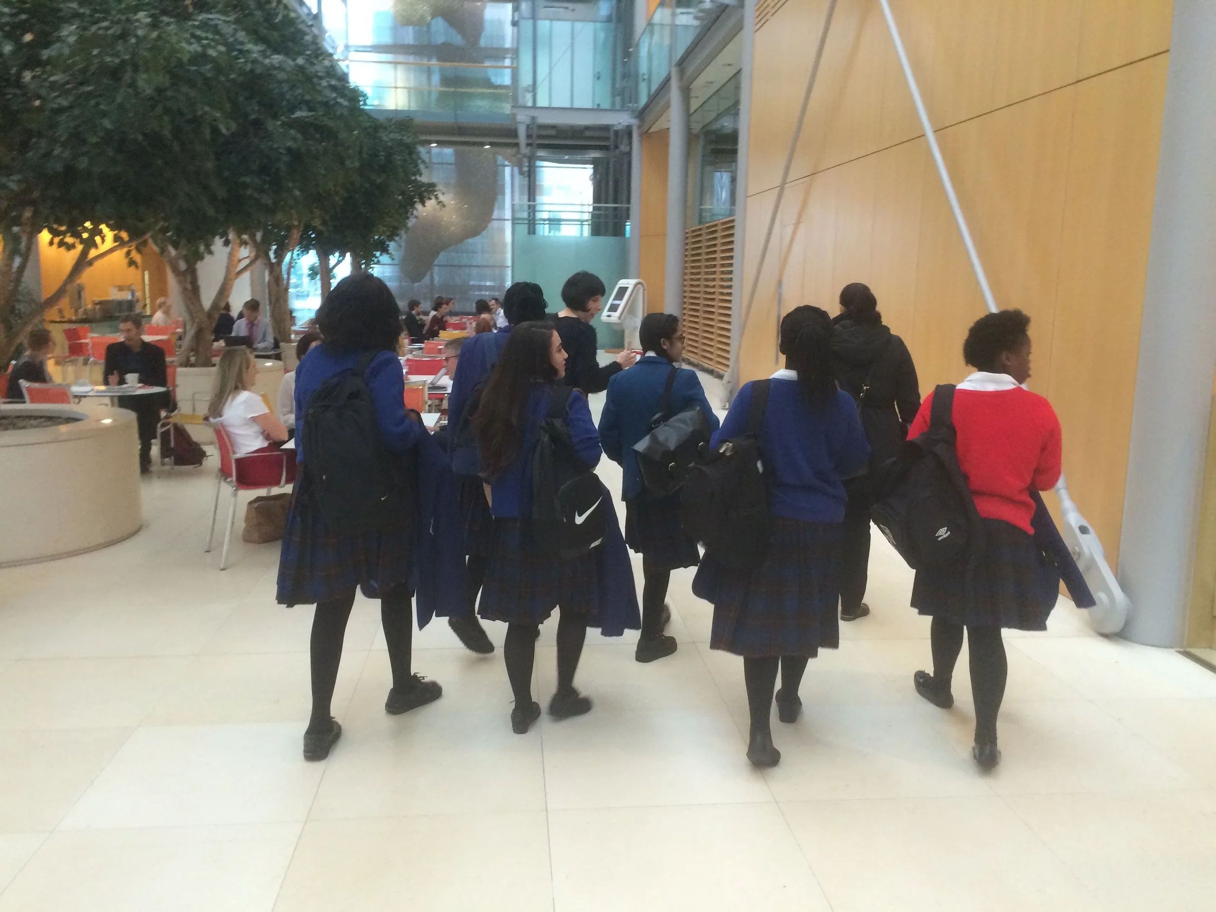 Young people visiting our offices.