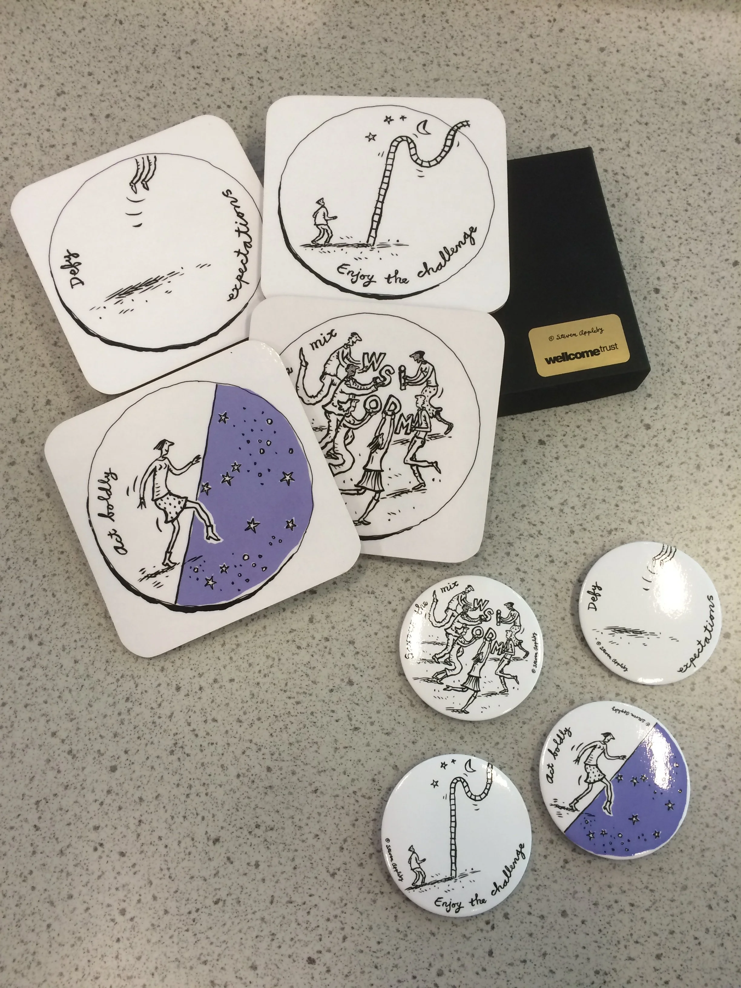 Adding a sense of the 'other' and taking the machismo out of our new values, thanks to commissioned interpretations from artist Steven Appleby.
