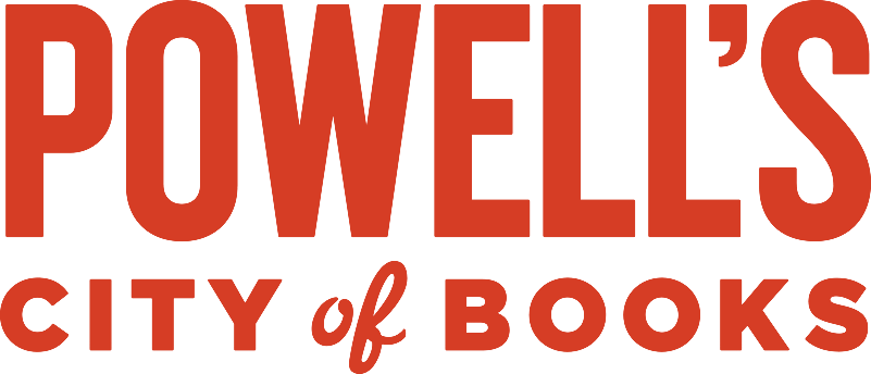 Graphic for Powell's City of Books with red text on a black background.