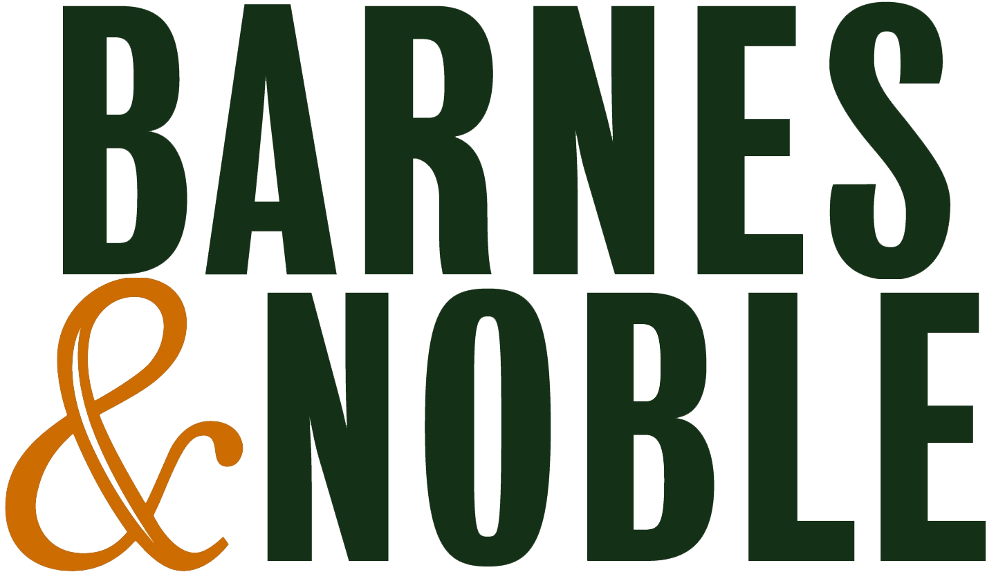 Text graphic reading 'Barnes & Noble' in large dark green letters with an orange ampersand.