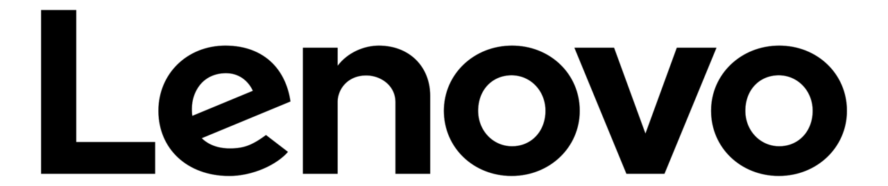 Black and white text logo reading "Lenovo."