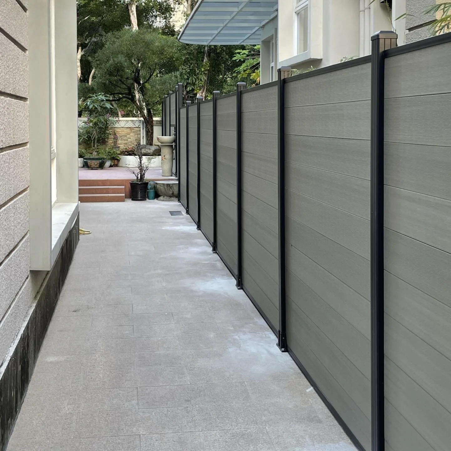 Light gray fence