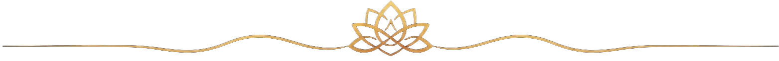 Decorative logo featuring a stylized lotus flower with gold and dark red accents, with a flowing gold line extending outward on an abstract background.