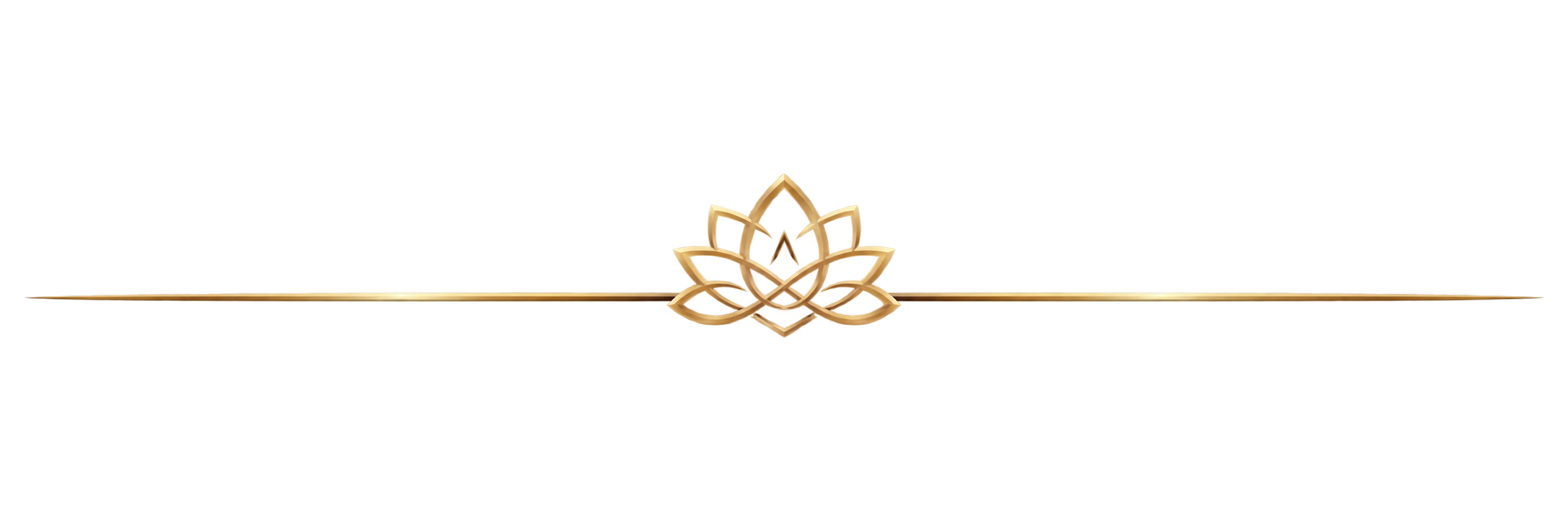 Decorative logo featuring a gold lotus flower in the center with horizontal yellow, red, and blue lines extending outward on a black background.