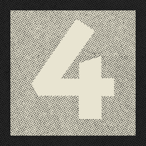 Number four on a black and white background