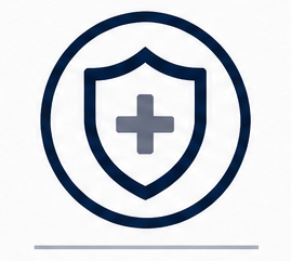 Shield with a medical cross inside