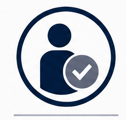 Profile icon with a checkmark badge
