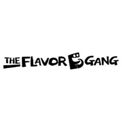 Logo for 'The Flavor Gang' with stylized text and a smiling face in the letter 'S'