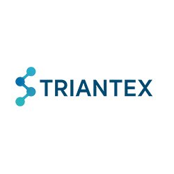 TriaNEX logo with a stylized blue molecular structure
