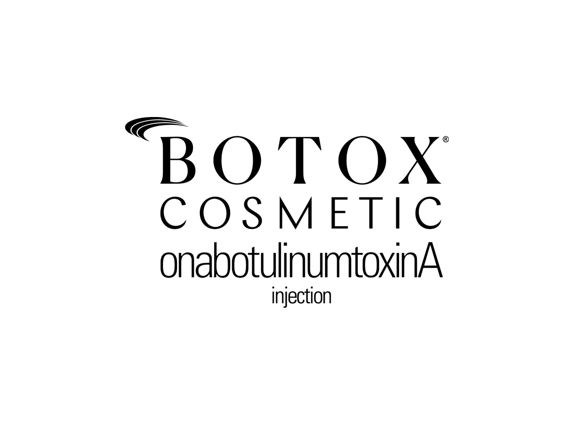 Black and white logo for cosmetic injectable Botox.