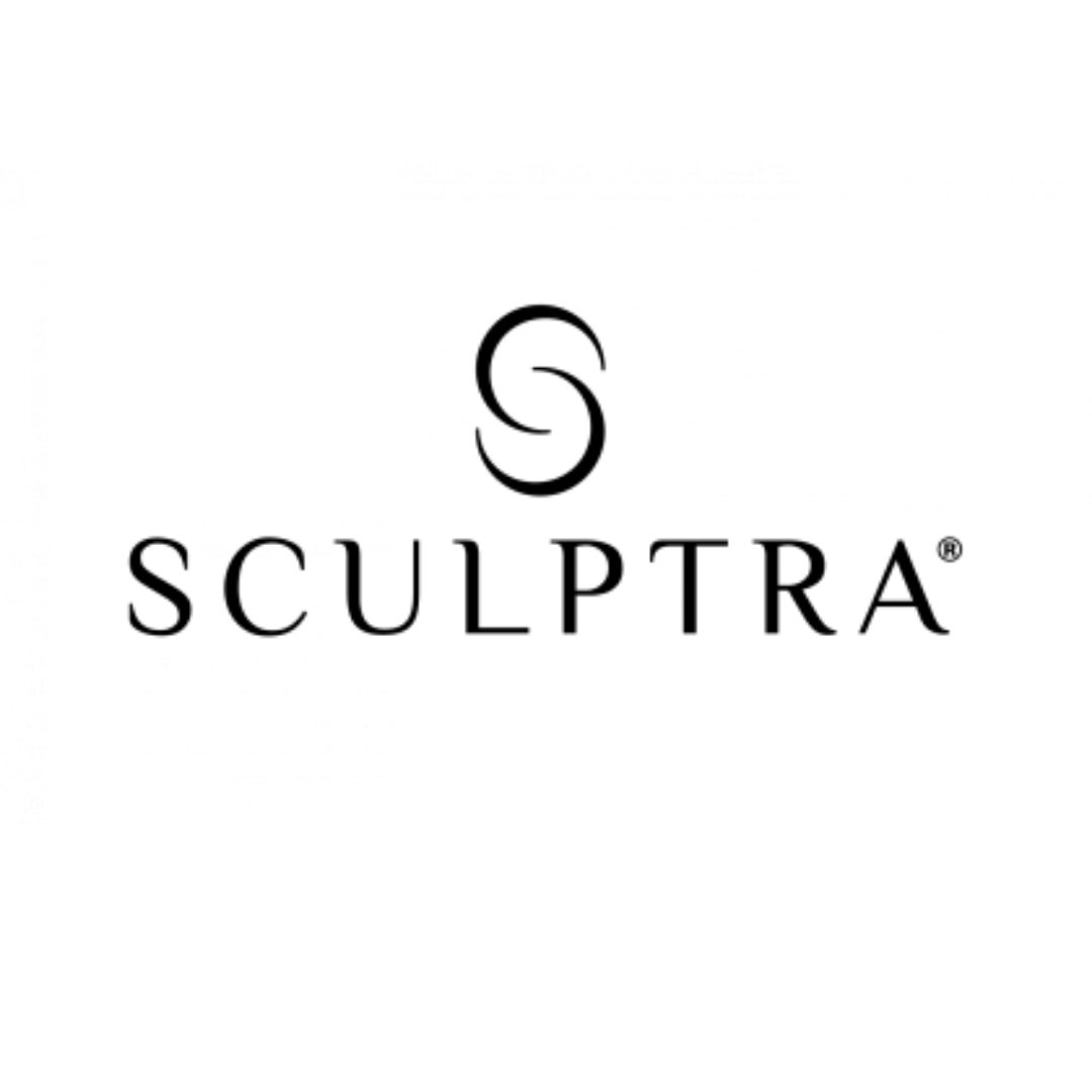 Black and white sculptra logo.