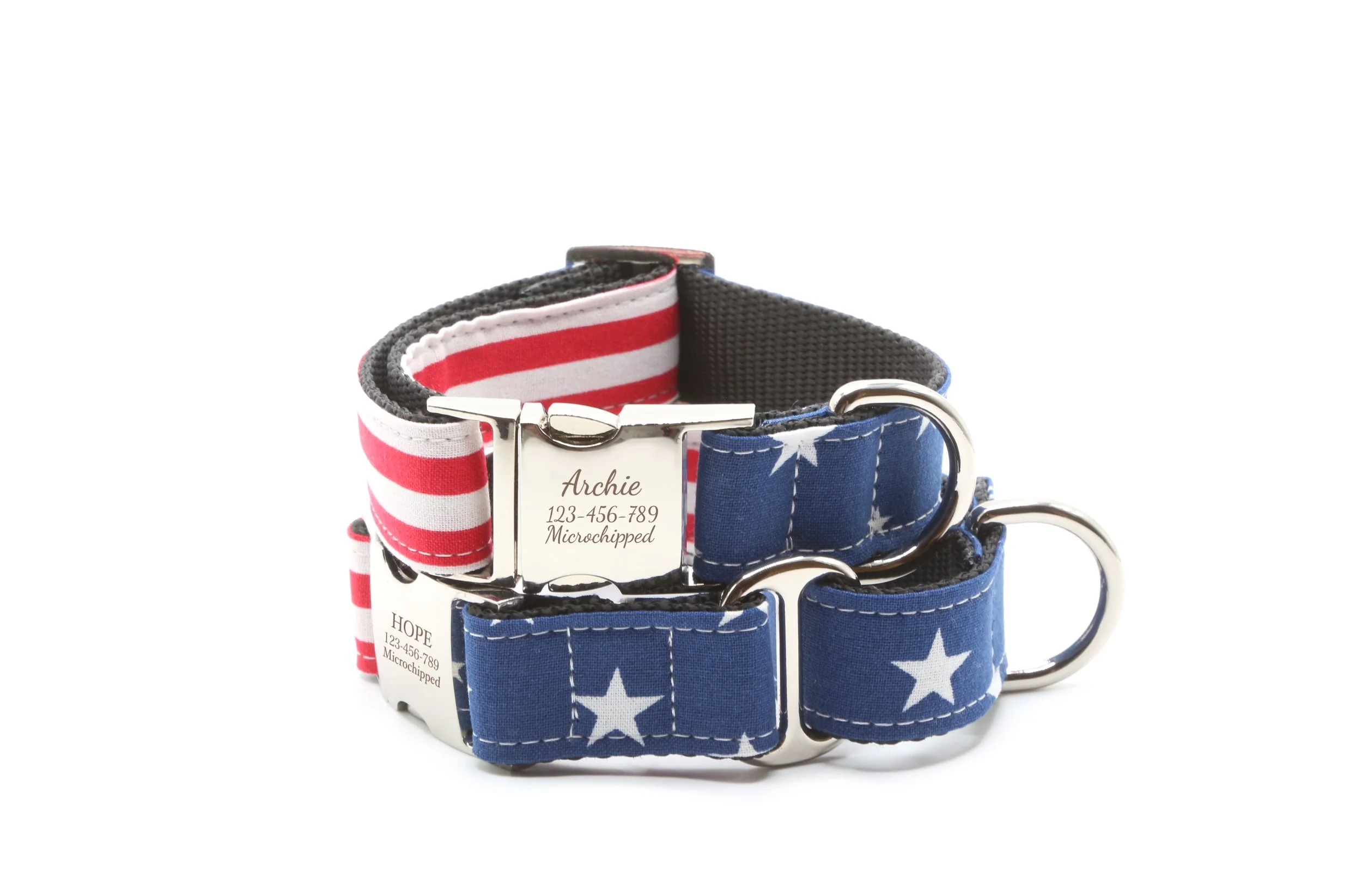 American flag dog collar