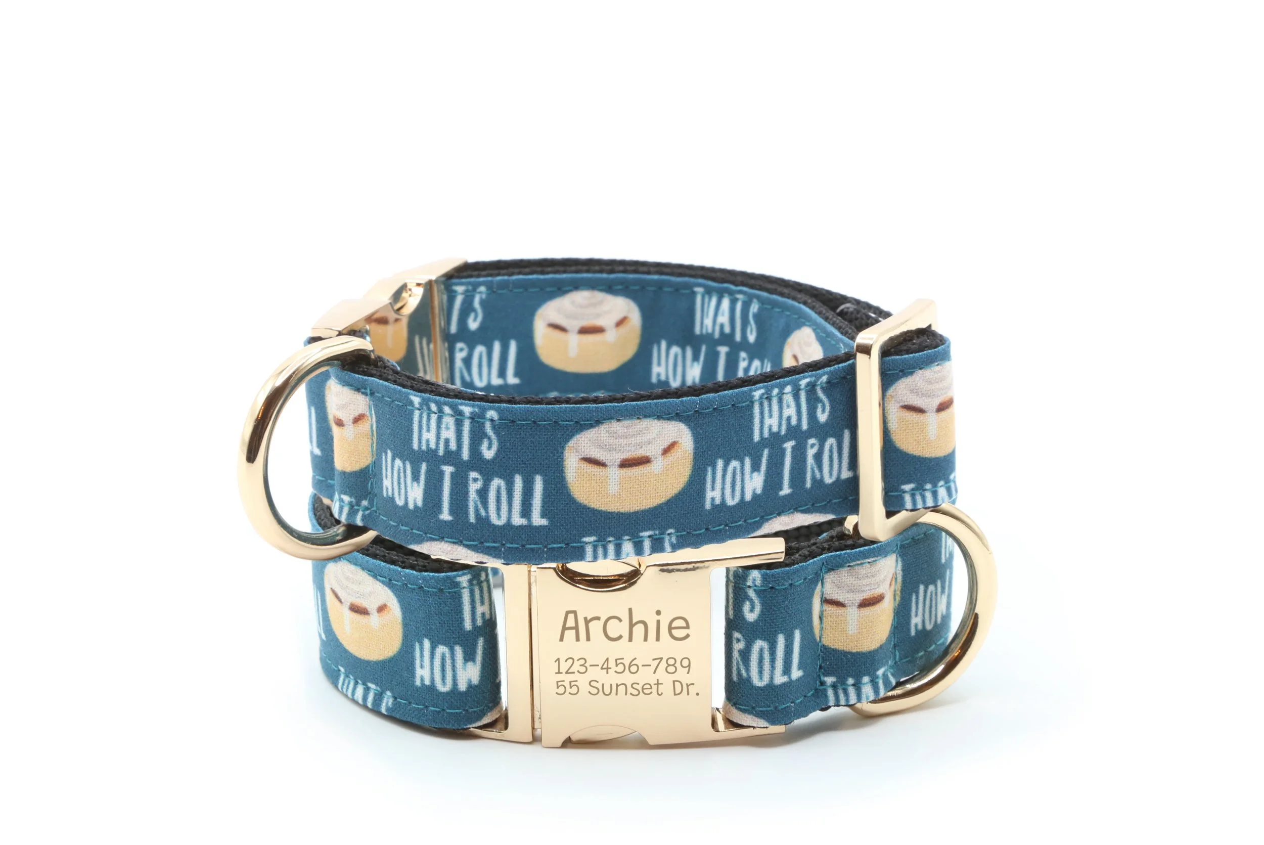 Cinnamon bun dog collar