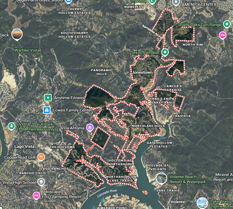 map of jonestown tx