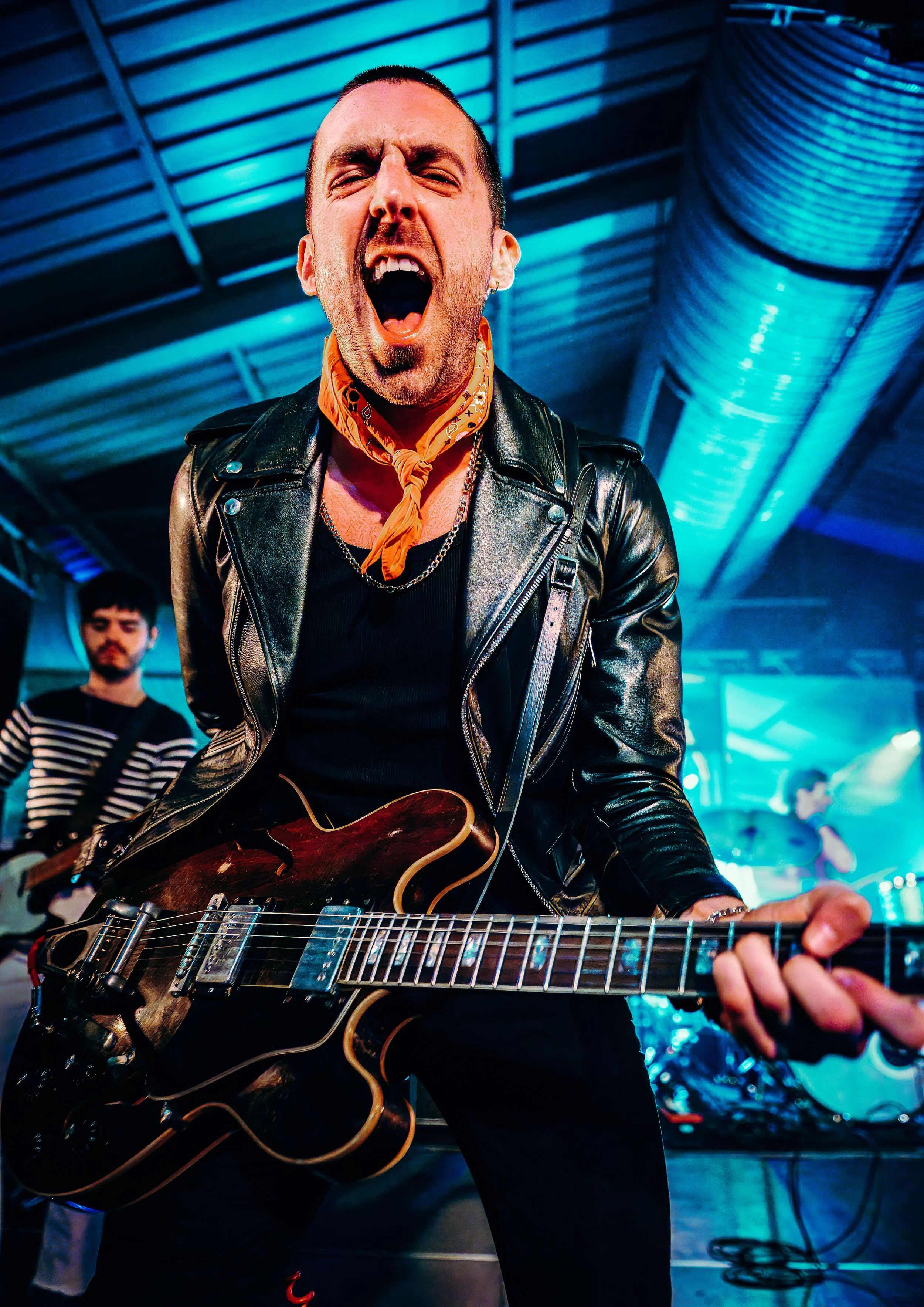Miles Kane during a high-octane indie rock gig at a popular independent music venue on the South Coast in Southampton, Hampshire. Intimate club venue concert and UK indie music scene photography by Will Bailey.