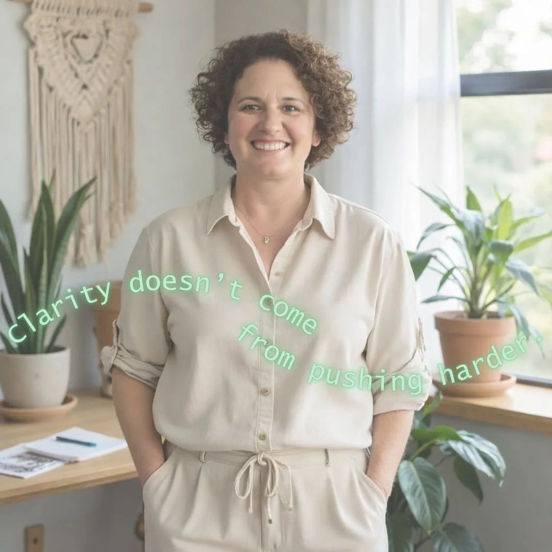 You&rsquo;re not stuck.
You&rsquo;re dysregulated.

And no one is telling midlife women the truth about this.

You keep trying to figure out your next chapter&hellip;
but your nervous system is in survival mode.

So instead of clarity, you get:
Overt