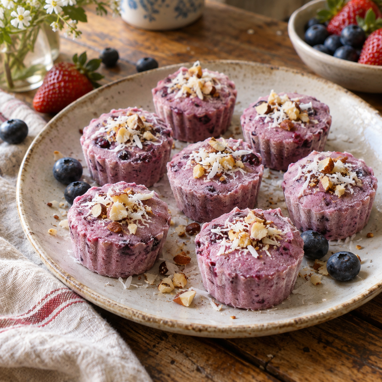 Creamy Coconut Frozen Berry Bites 