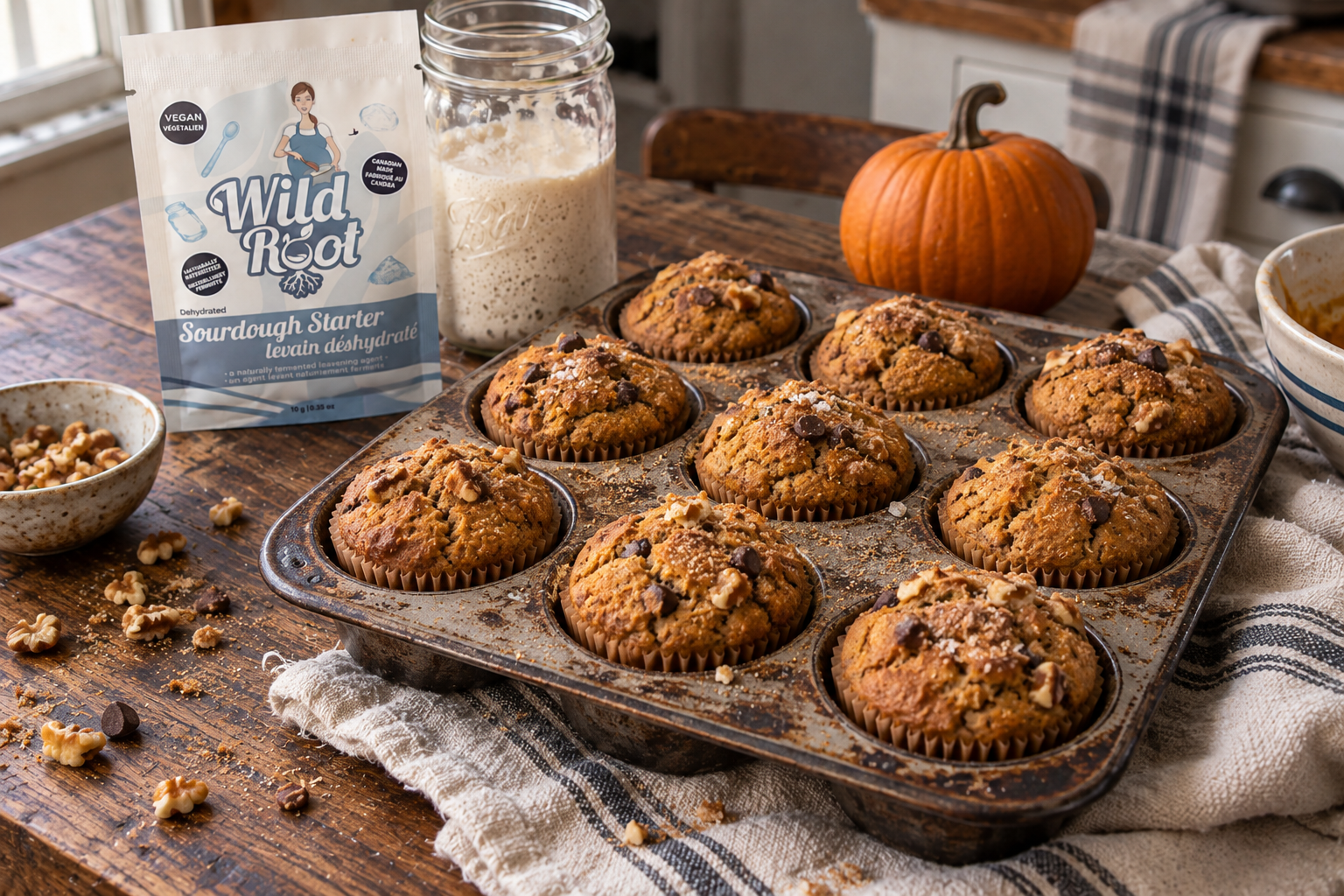 Sourdough Discard Pumpkin Spice Muffins