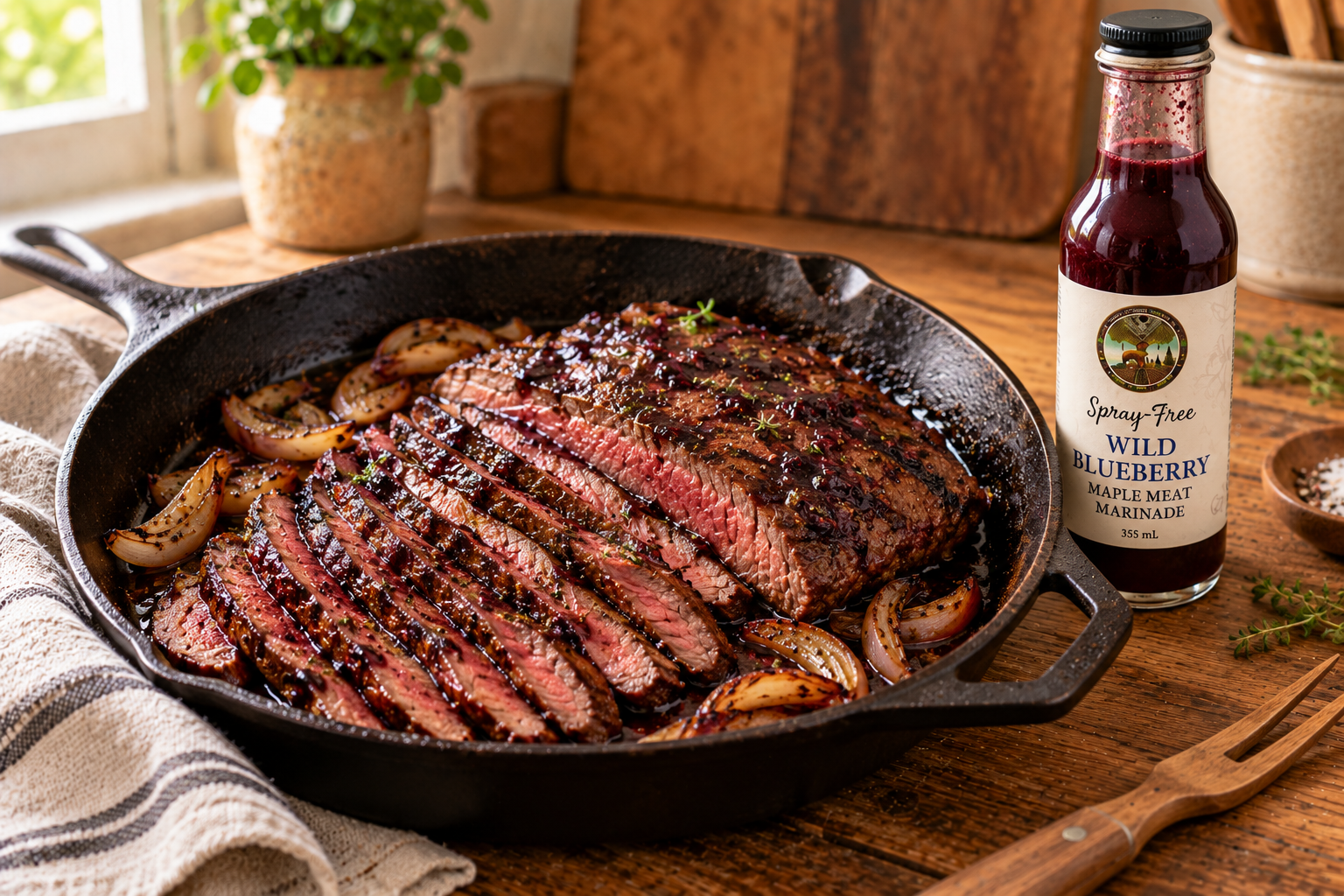 WILD BLUEBERRY MARINATED FLANK STEAK