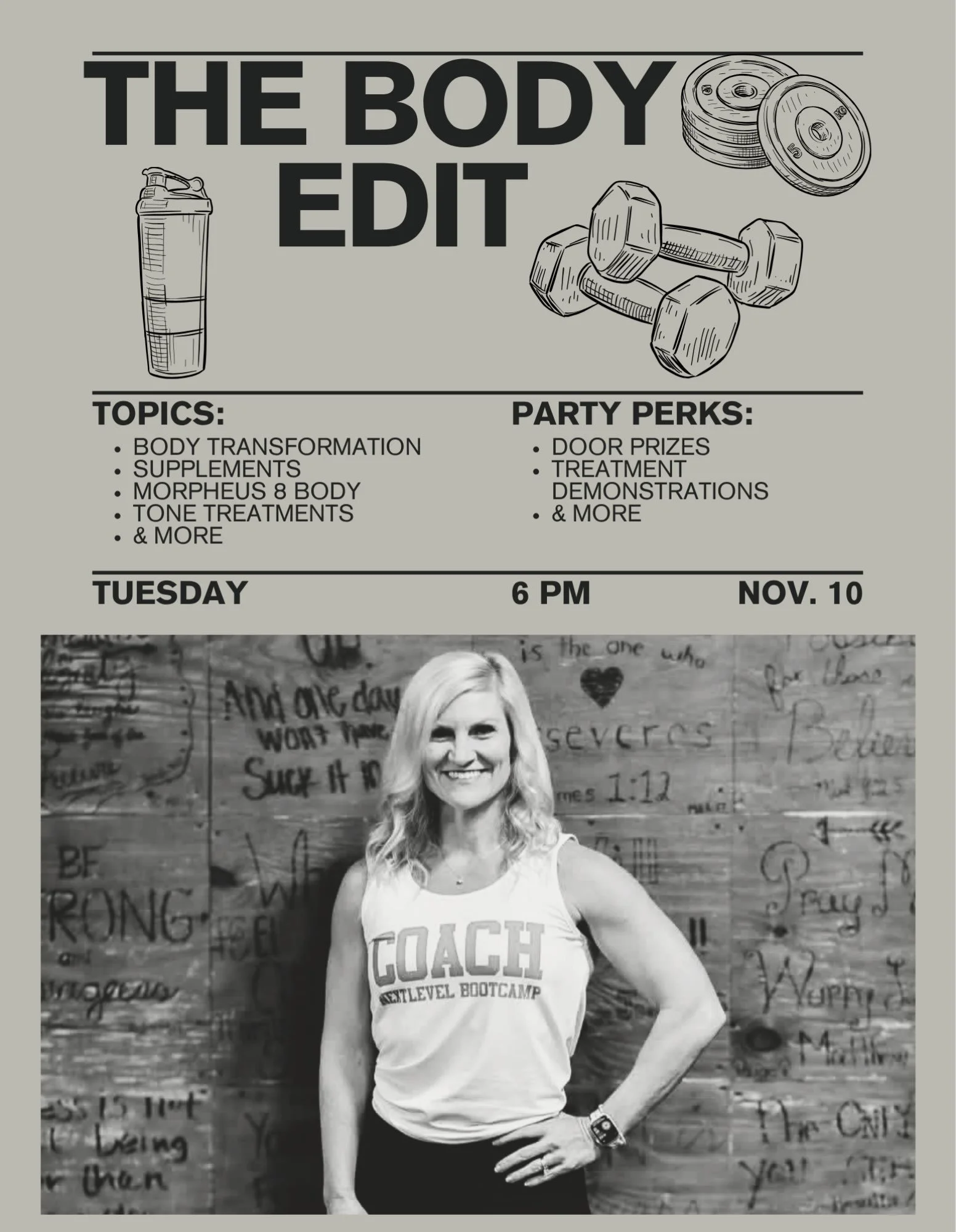 Strong looks good on you. 💪🏼✨

Join us for THE BODY EDIT &mdash; an evening all about feeling stronger, building confidence, and discovering what&rsquo;s possible for your body!

We&rsquo;re talking body transformation, supplements, Morpheus8 Body,