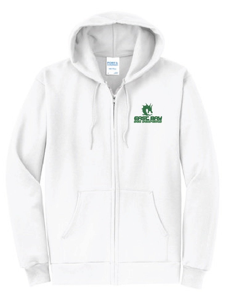 EBSS Full-Zip Unisex Hooded Sweatshirt - White and Heather Grey