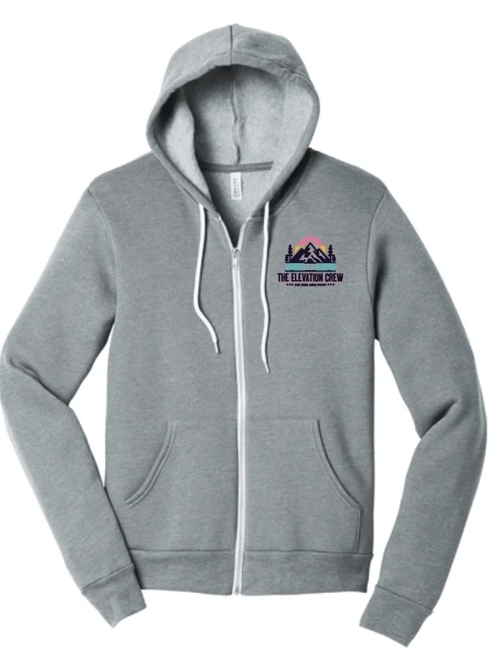 Elevation Crew Unisex Sponge Fleece Full-Zip Hooded Sweatshirt