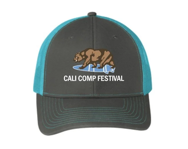 Cali Comp 2023 Low Profile Snapback Trucker - Grey with Neon Blue