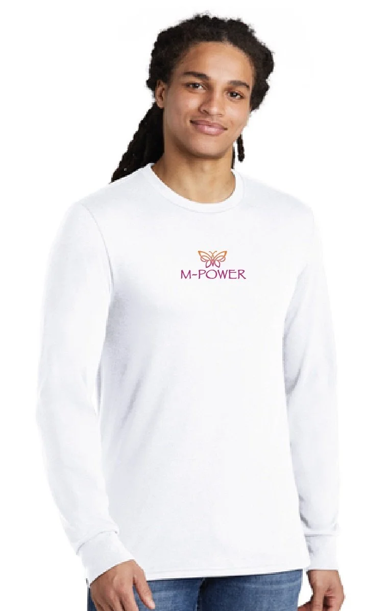 M-Power Long Sleeve Unisex Tee - White