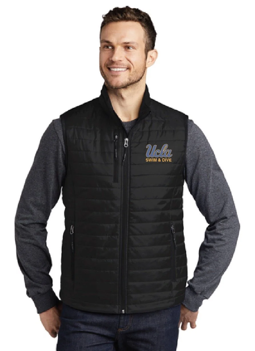 UCLA Swim & Dive Embroidered Unisex Packable Puffy Vest