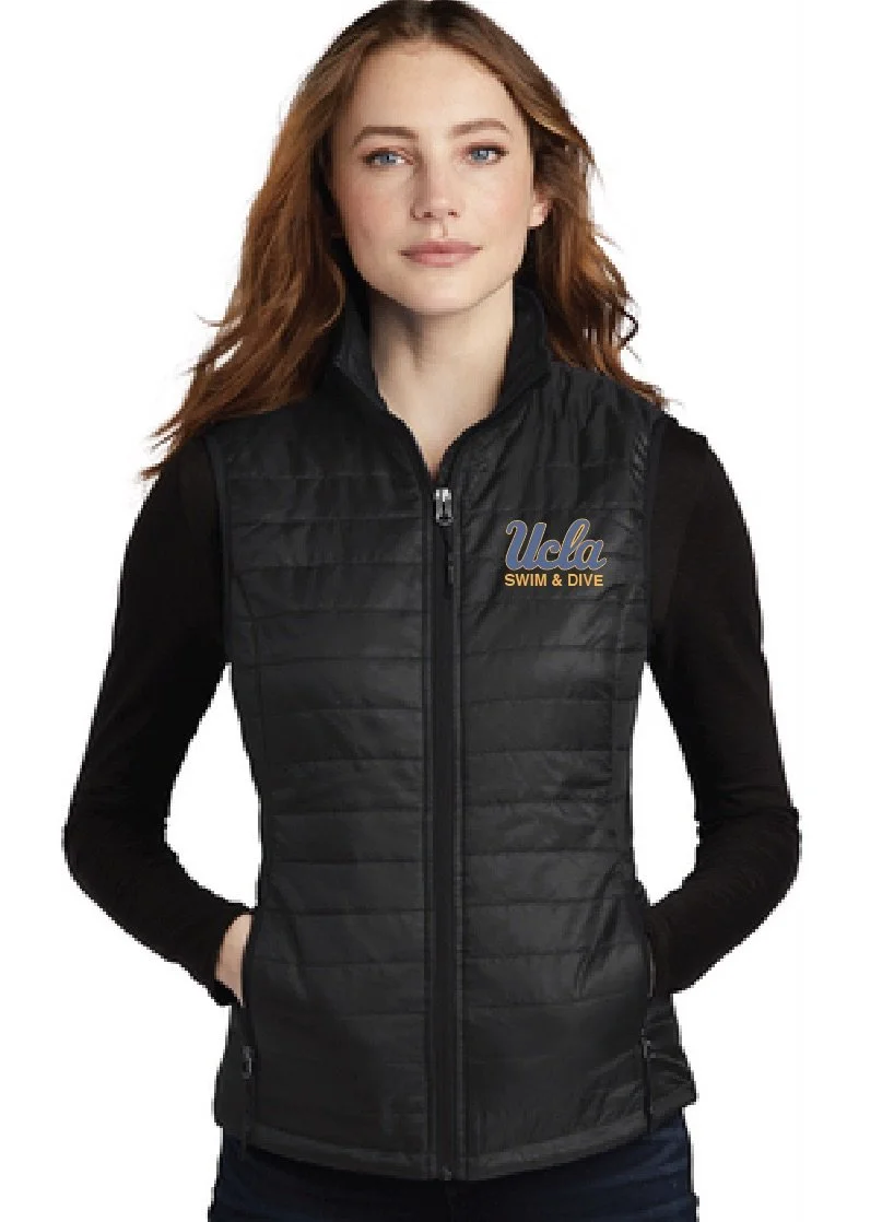 UCLA Swim & Dive Ladies Packable Puffy Vest