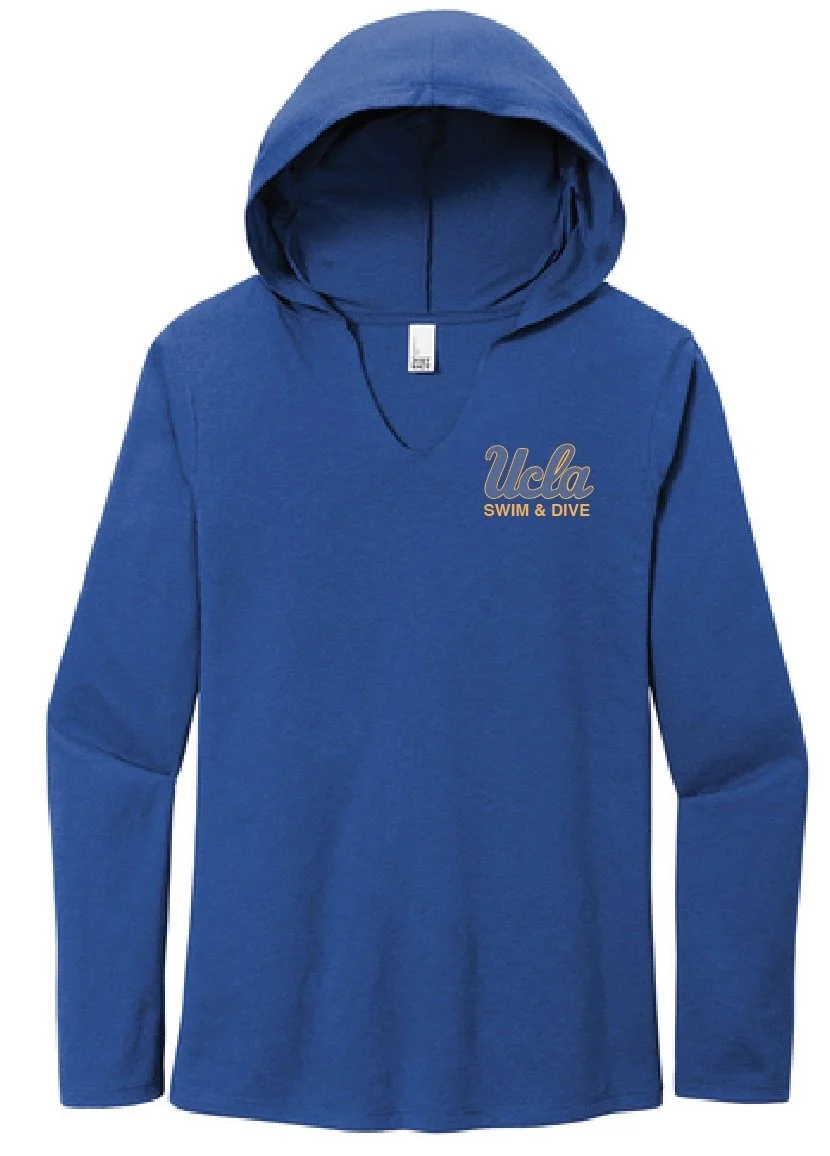 UCLA Swim & Dive Ladies Tri-Blend Long Sleeve Hoody - Royal & Grey
