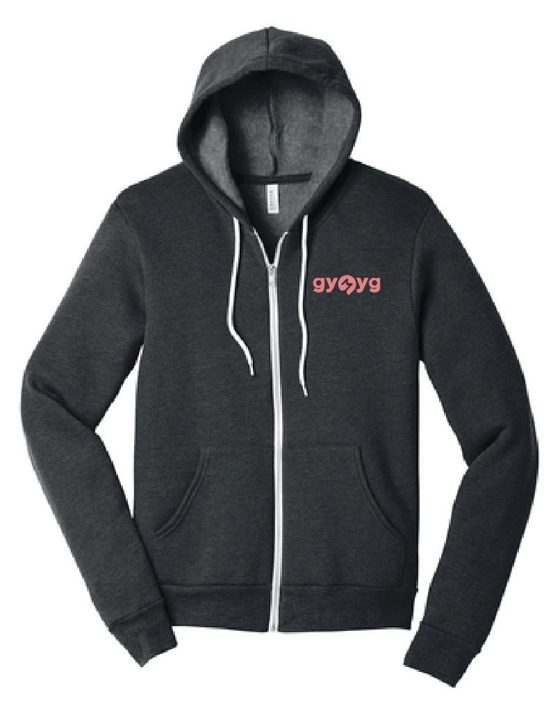 Gymyg Unisex Full-Zip Embroidered Hooded Sweatshirt