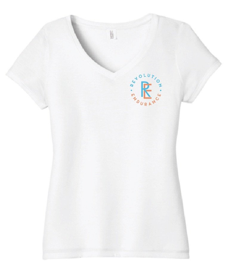 Revolution Endurance Ladies Tri-Blend V-Neck Tee - black, white, and grey