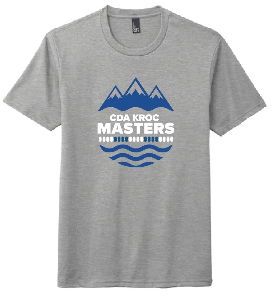 KROC Masters Unisex Tri-Blend Short Sleeve Tee - Grey and White