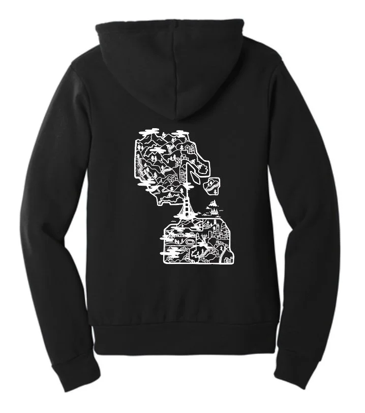 GGTC Sponge-Fleece Super Soft Hooded Sweatshirt - Map Back - 3 Colors