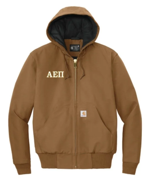Alpha Epsilon Pi Carhartt Quilted Flannel Lined Duck Active Jac