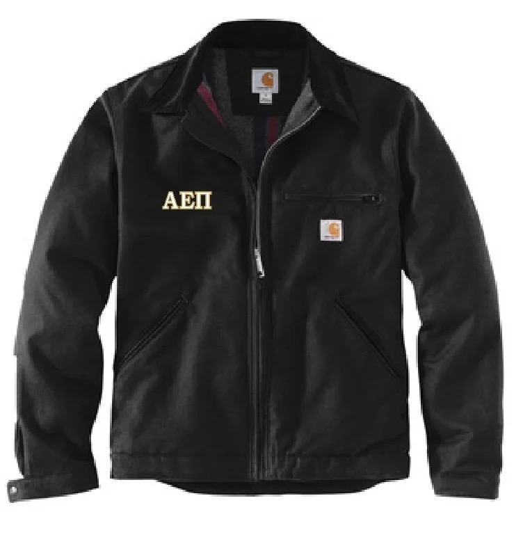 Alpha Epsilon Pi Carhartt Duck Detroit Jacket - Black and Brown